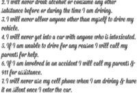 Free Printable Teen Driving Agreement