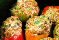 Effortless Slow Cooker Stuffed Bell Peppers