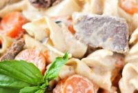 Slow Cooker Creamy Beef Stroganoff