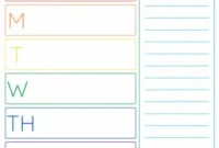 Printable Weekly Meal Planner Template