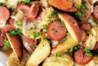 Effortless Crockpot Sausage and Cabbage Supper