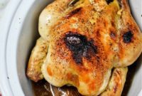 No Thaw Slow Cooker Whole Chicken