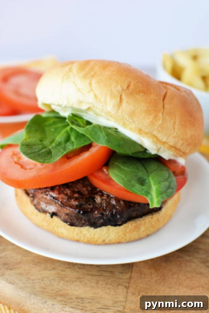 Grill Frozen Burgers to Perfection 8 Plated hamburgers with frozen patties, ready to eat