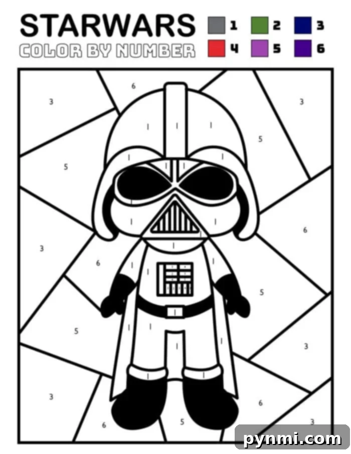 Color the Galaxy Star Wars 4 darth vader coloring page