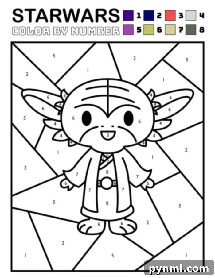 Color the Galaxy Star Wars 5 Baby Yoda Coloring Page