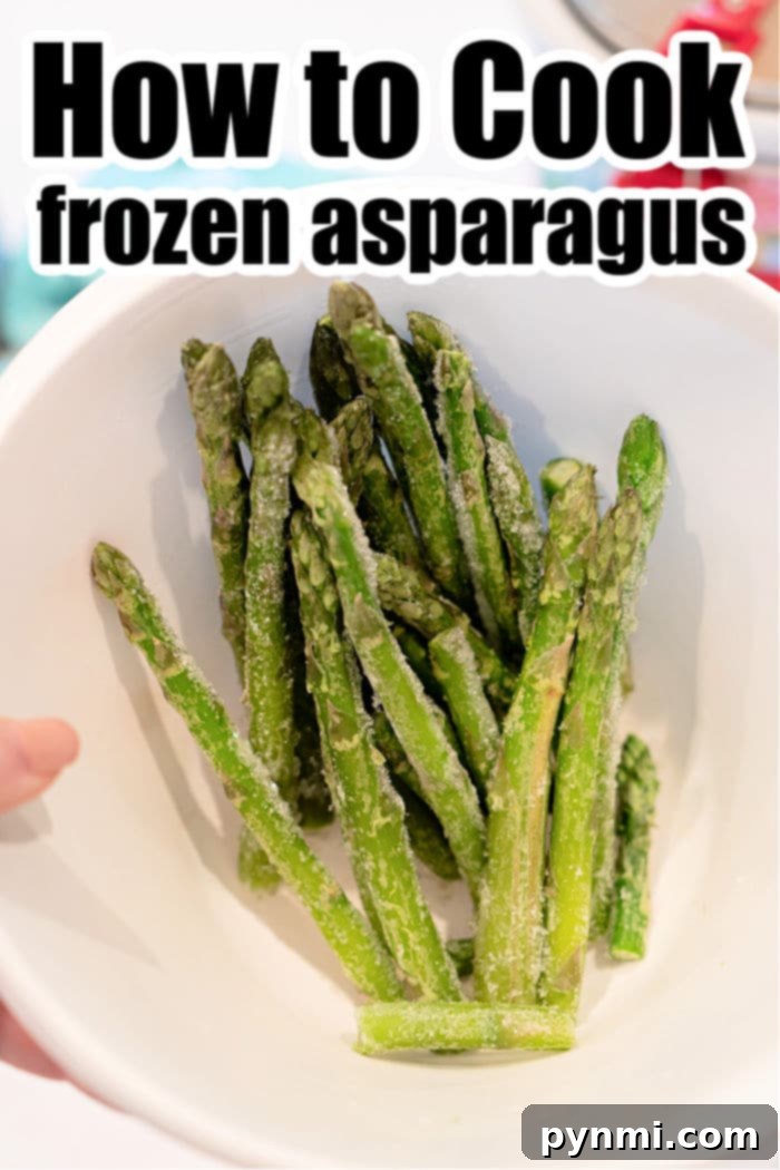 Unlock the Flavor of Frozen Asparagus 4 Roasted frozen asparagus on a baking sheet