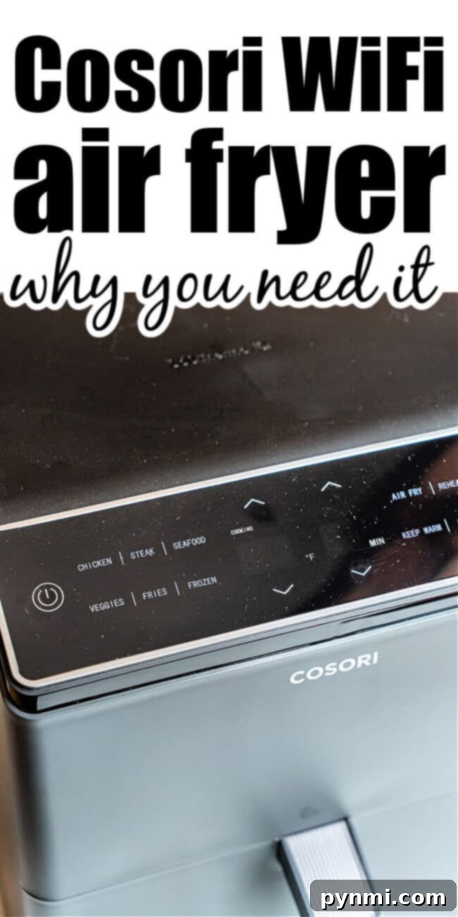 Cosori Smart WiFi Air Fryer on a kitchen counter