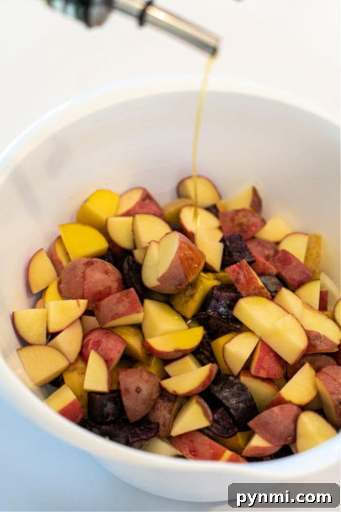 Earthy Essentials 5 Potatoes and Onions in air fryer