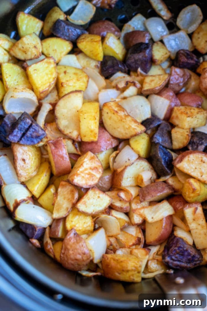 Earthy Essentials 8 roasted Air Fryer Potatoes and Onions