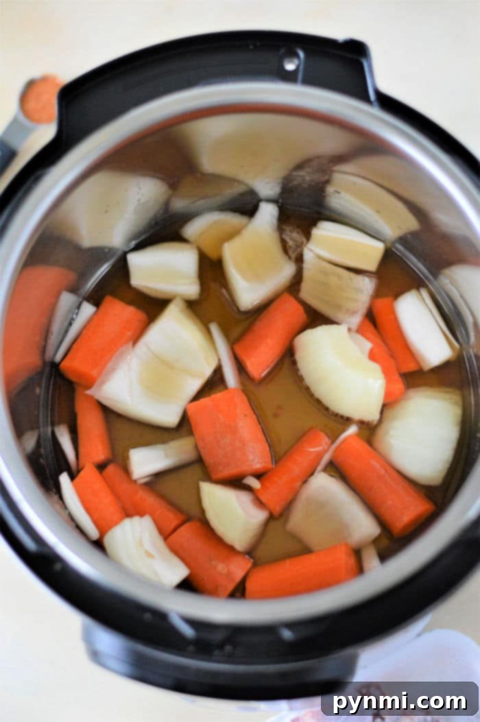 Frozen meat being prepared for cooking in an Instant Pot