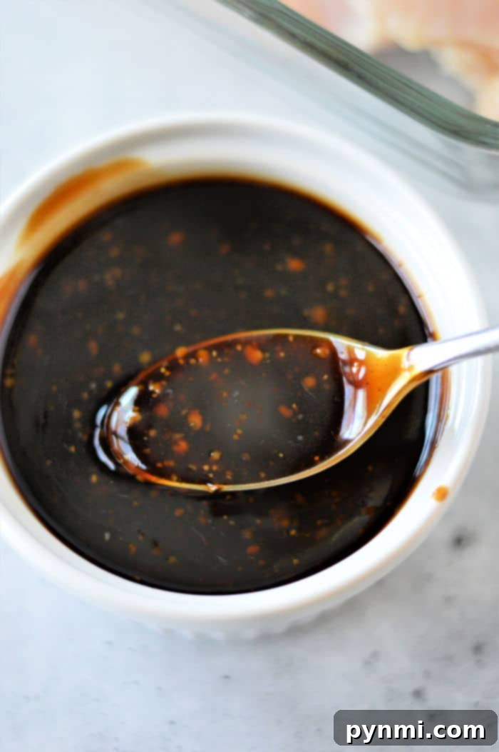 Delicious Teriyaki Chicken Made Simple with Bottled Sauce 6 Rich, homemade teriyaki glaze in a white bowl