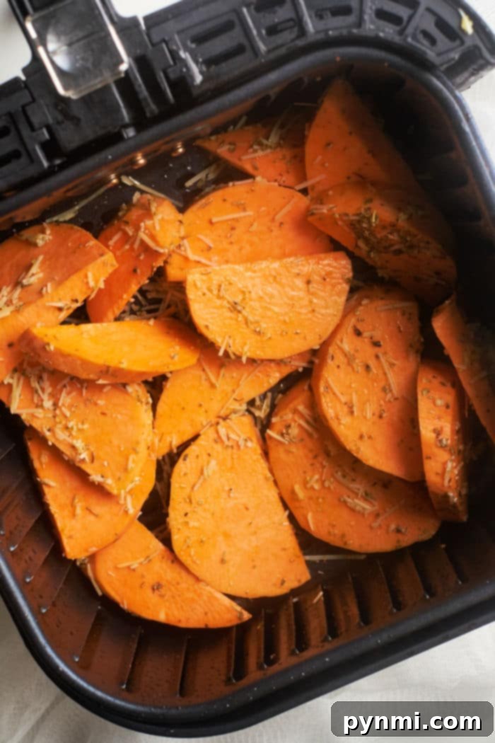 Crispy Air Fryer Sweet Potato Wedges 5 Air Fryer Sweet Potato Steak Fries, golden and delicious