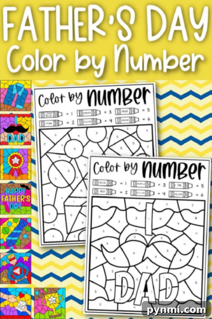 fathers day color by number