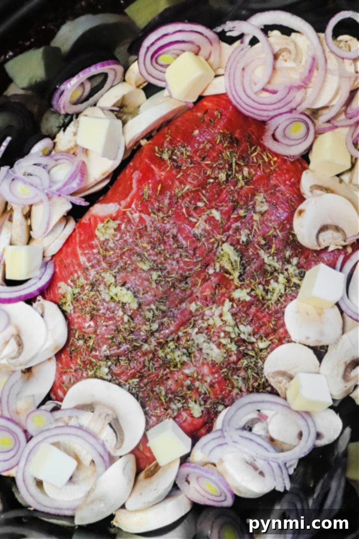 Flank Steak and Vegetables in the Crockpot
