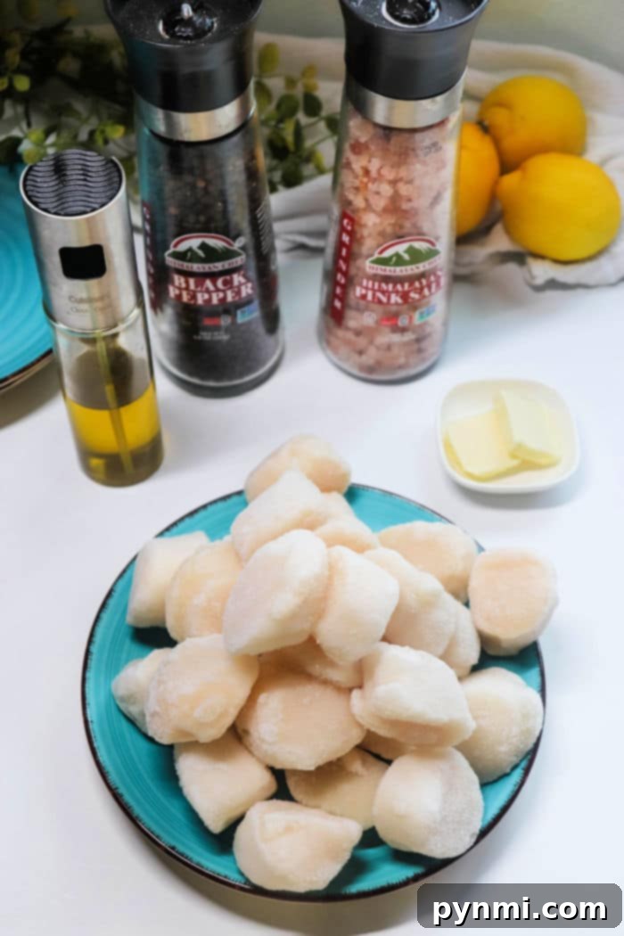 Cooking Frozen Scallops to Perfection 3 How to Cook Scallops from Frozen, a close-up of beautifully seared scallops.