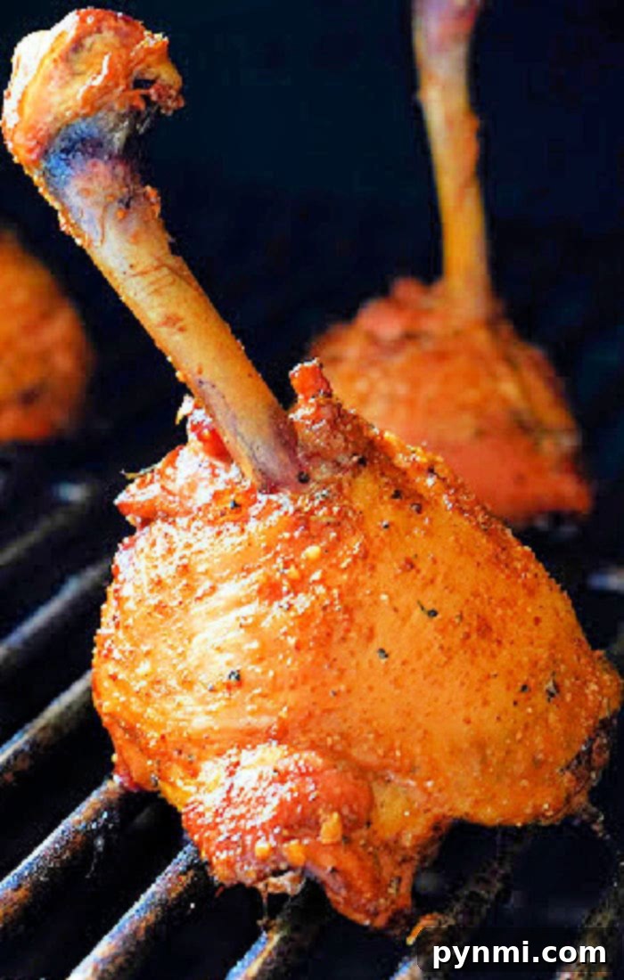 Smoky Chicken Lollipops 2 Perfectly smoked chicken lollipops on a grill, showcasing their golden-brown, crispy skin.