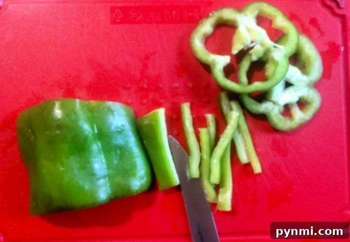 The Secret to Perfectly Cut Bell Peppers 7 Storing freshly cut bell pepper strips