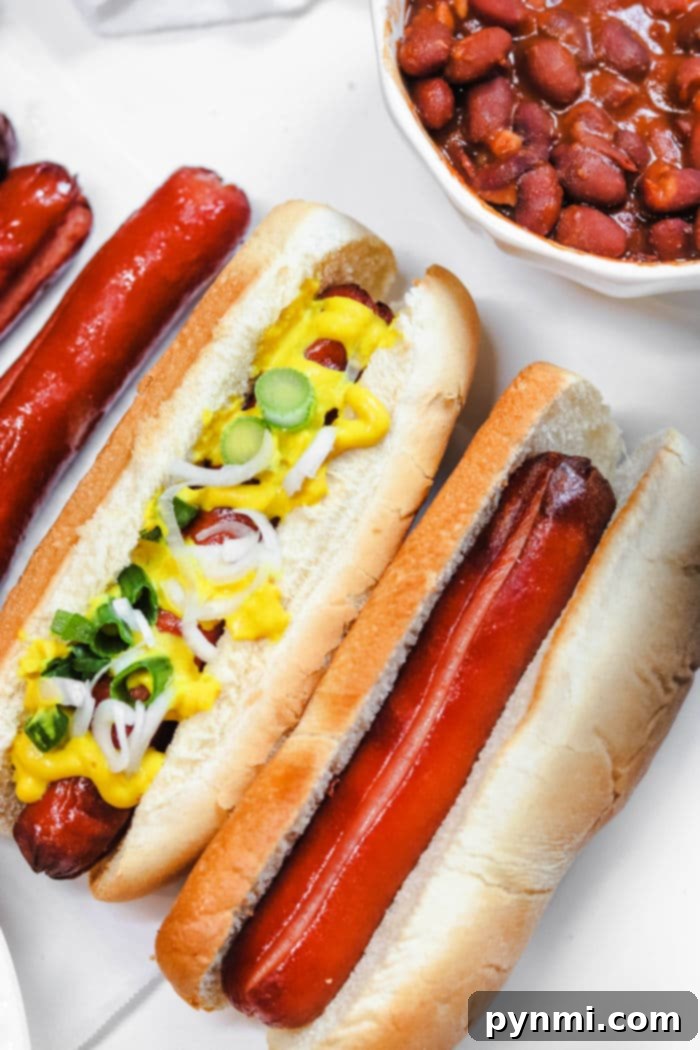 Frozen Hot Dogs in Air Fryer: Cooked to crispy perfection.