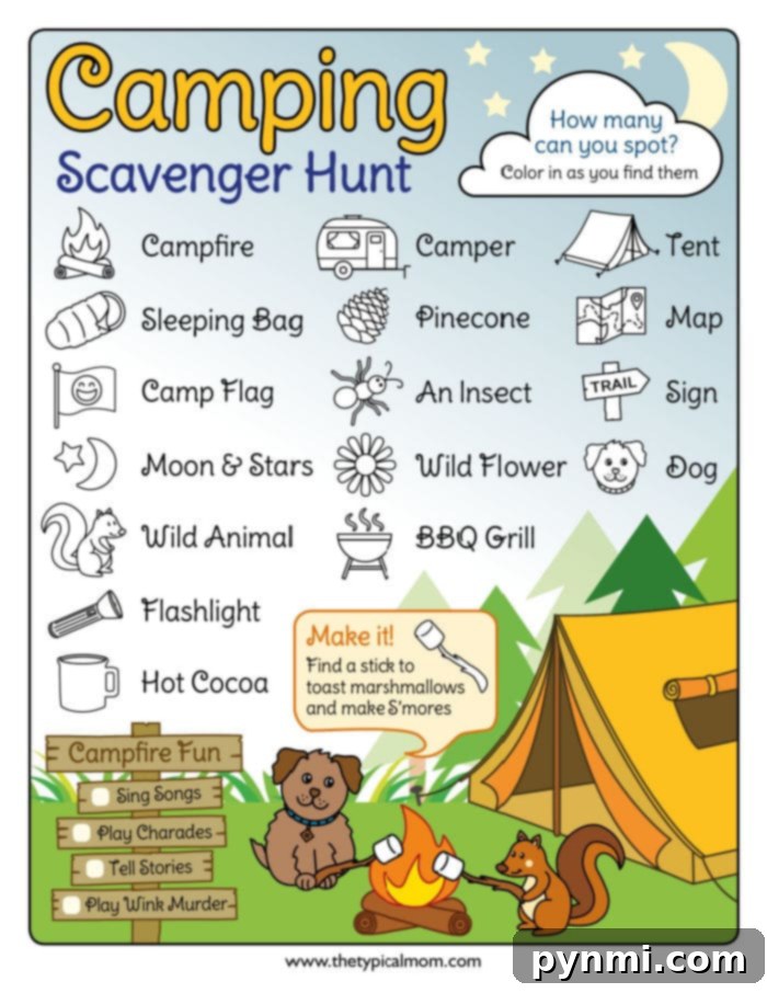 Wilderness Wonders Hunt 2 camping scavenger hunt