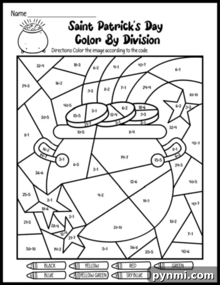 Lucky St. Patrick's Day Color by Number 2 st patricks day color by number, leprechaun, shamrock