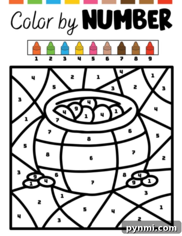 Lucky St. Patrick's Day Color by Number 5 St. Patrick's Day Color by Number with a cheerful leprechaun