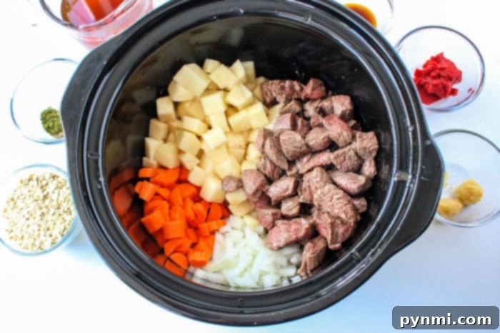 Hearty Slow Cooker Beef and Barley Soup 3 beef barley potato soup
