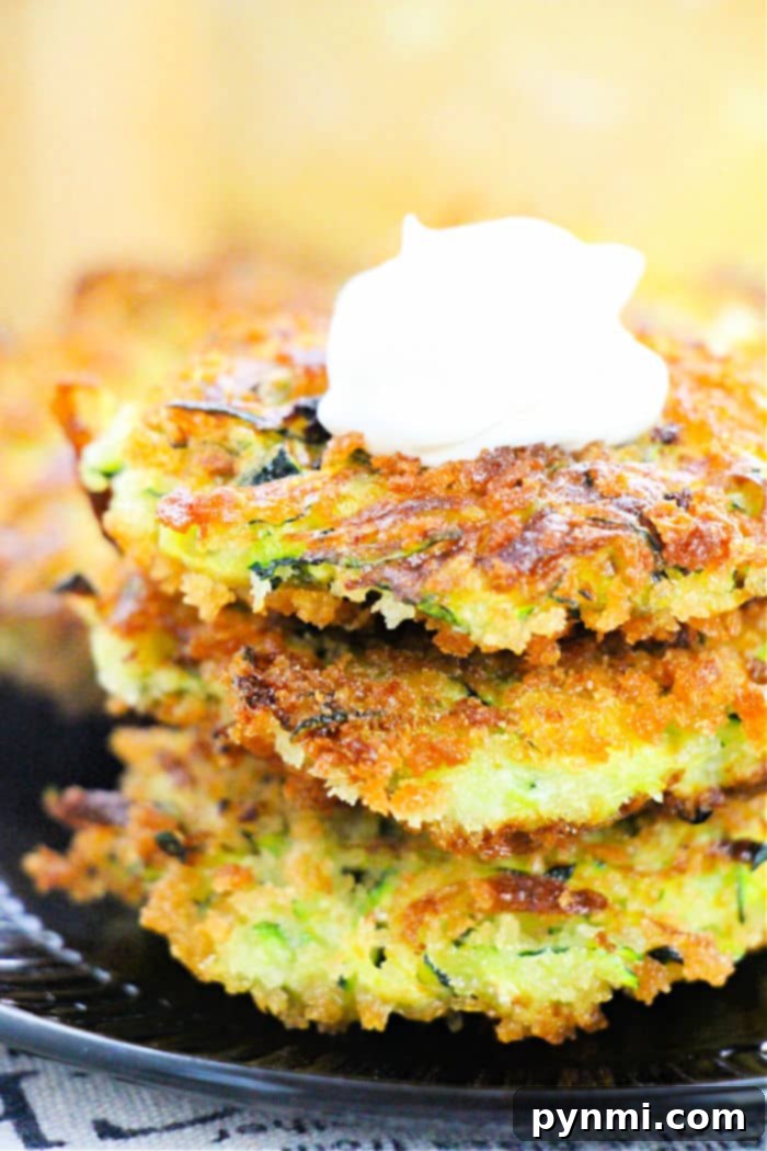 Crispy Zucchini Corn Fritters Ready to Serve