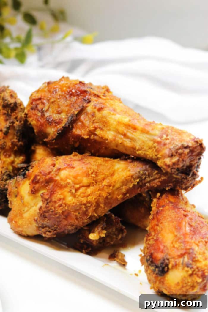 Air Fryer Fried Chicken Drumsticks - displayed beautifully