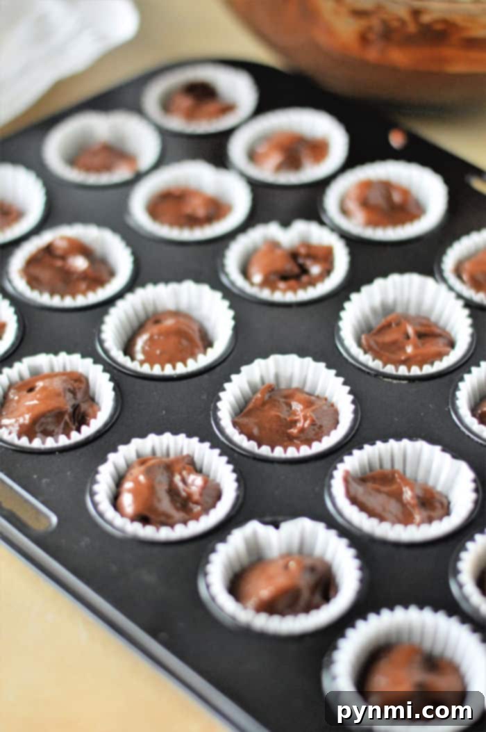 A cluster of freshly baked Chocolate Chip Mini Muffins, some with chocolate chips visible on top, arranged enticingly.