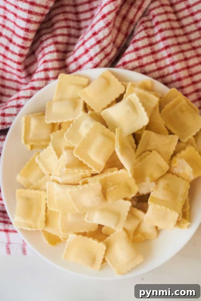 Crispy Frozen Ravioli Recipe, golden brown from the air fryer