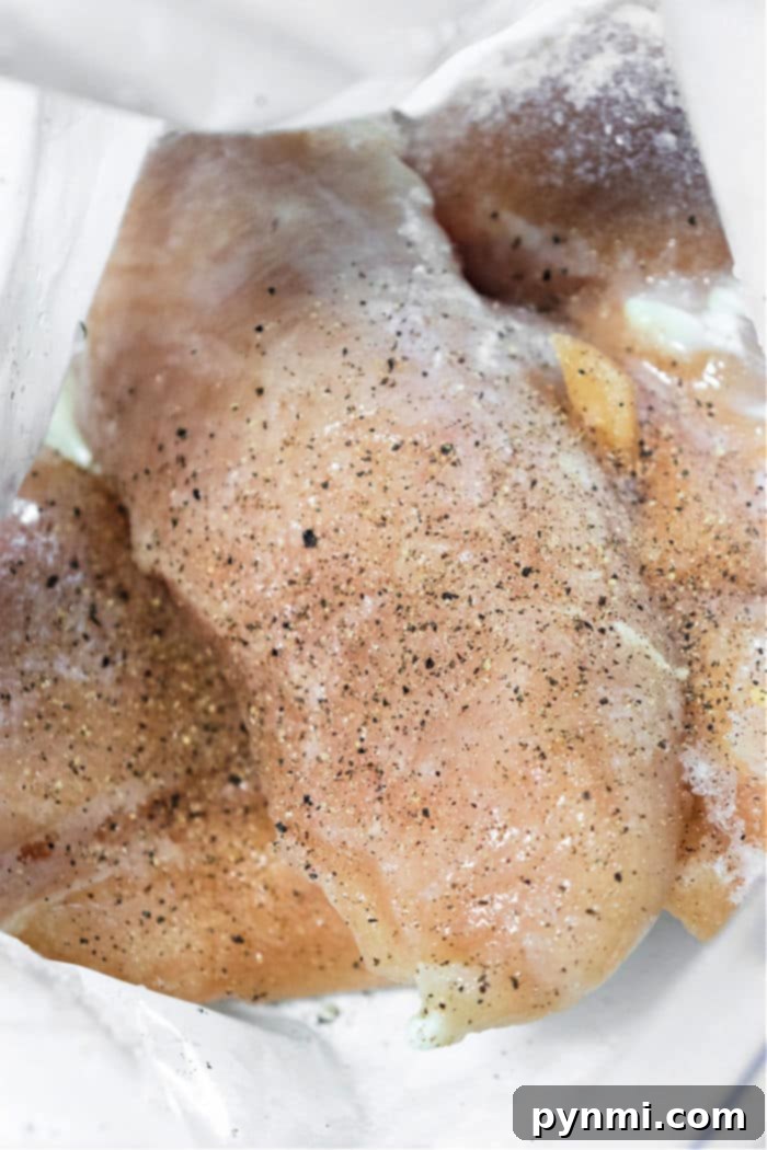 Sous Vide Frozen Chicken: A close-up of perfectly cooked chicken.