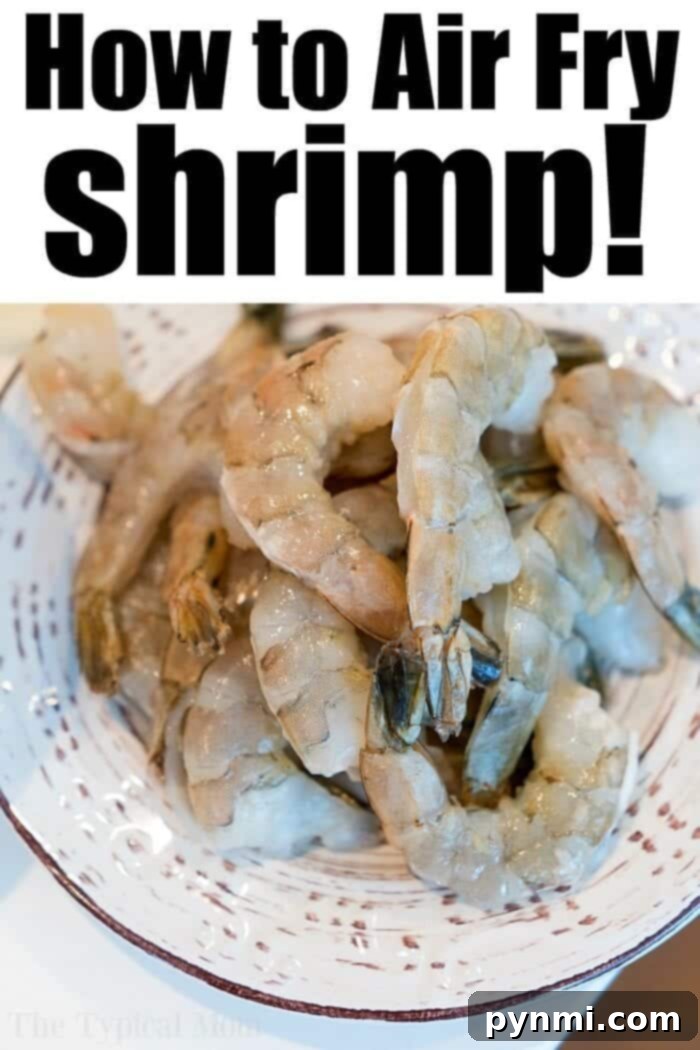 Naked Air Fryer Shrimp 4 Shrimp in Air Fryer Thawed