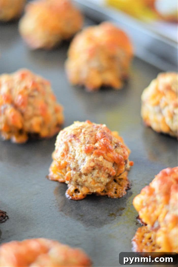 Sausage Balls Without Bisquick Recipe on a rustic plate.