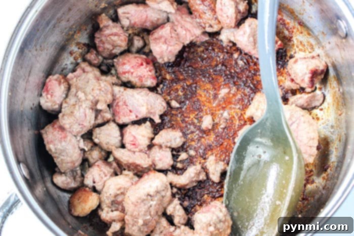 Slow-Simmered Boricua Beef Stew 5 Perfectly browned beef for Puerto Rican Beef Stew