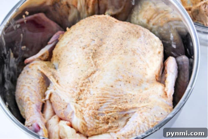 Crispy Oven Rotisserie Chicken 4 Bundt pan chicken showing internal temperature check for doneness