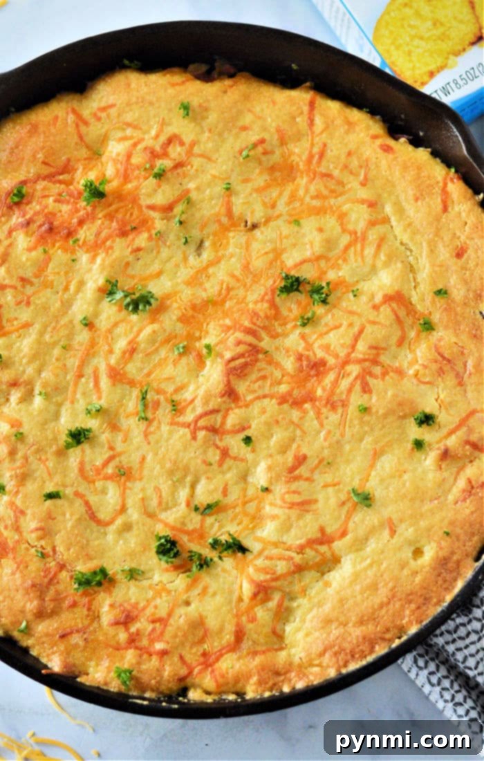 Jiffy Cornbread Tamale Bake 6 Old School Tamale Pie in a casserole dish