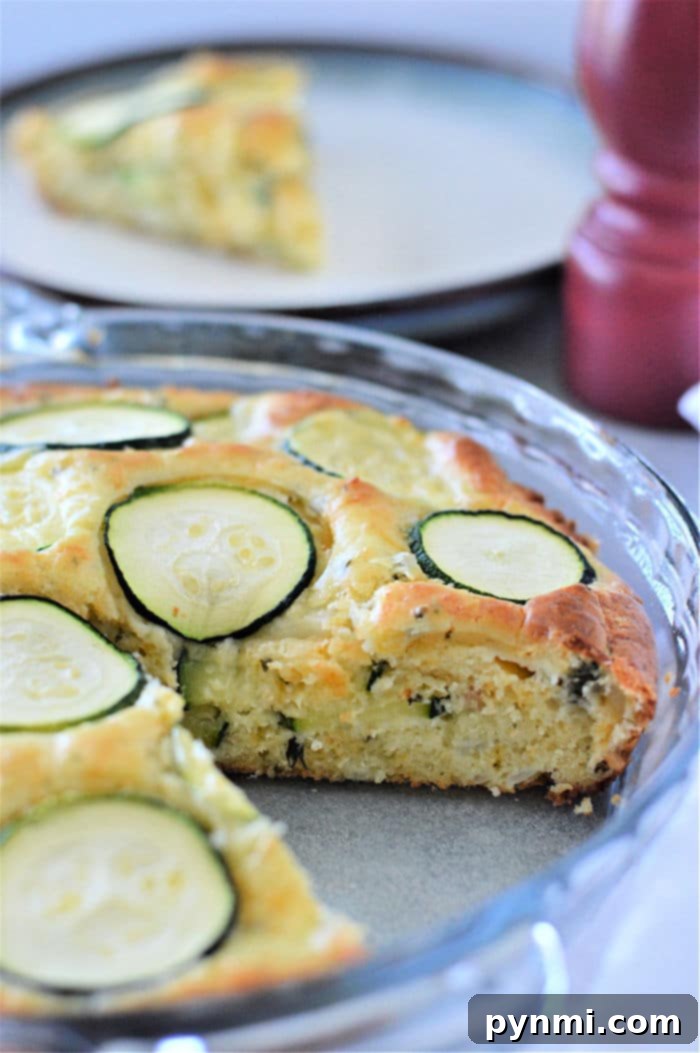 A serving of Crustless Zucchini Quiche, ready to be enjoyed.