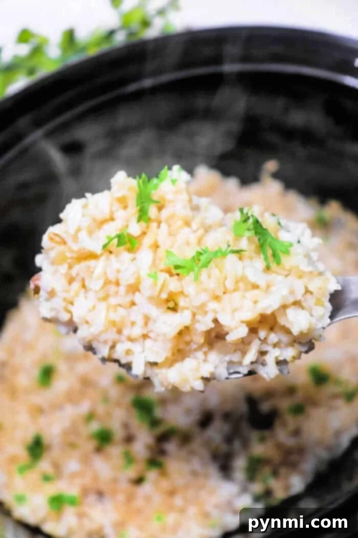Effortless Slow Cooker Brown Rice Perfection 2 how to make slow cooker brown rice, a fluffy, healthy side dish cooked in a Crockpot