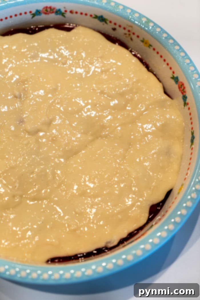 Pour Over Crust - Close-up of a rustic, golden-brown pour-over crust, showcasing its appealing texture.