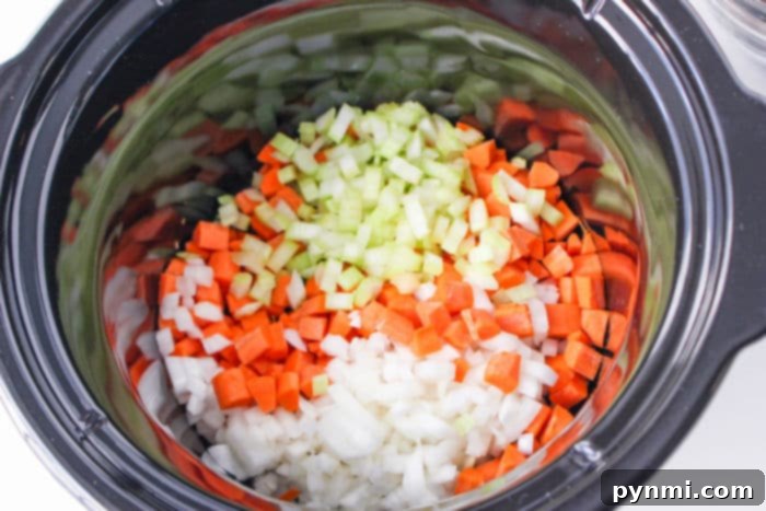 Slow Cooker Lentil Stew bubbling gently
