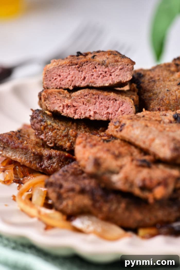 Tender Pan-Fried Beef Liver with Caramelized Onions 7 How to Cook Beef Liver, a finished plate ready to be enjoyed.