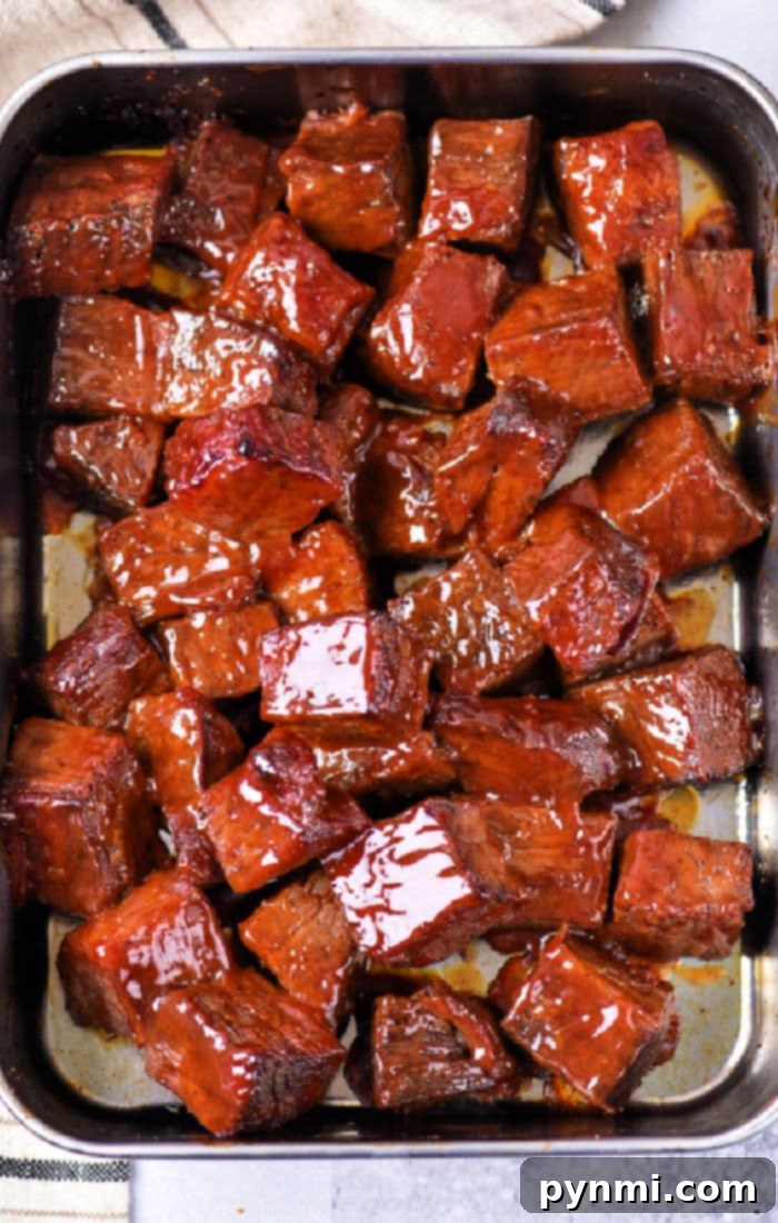 Smoked Chuck Burnt Ends 7 Poor Man's Burnt Ends, close-up of the delicious cubed beef