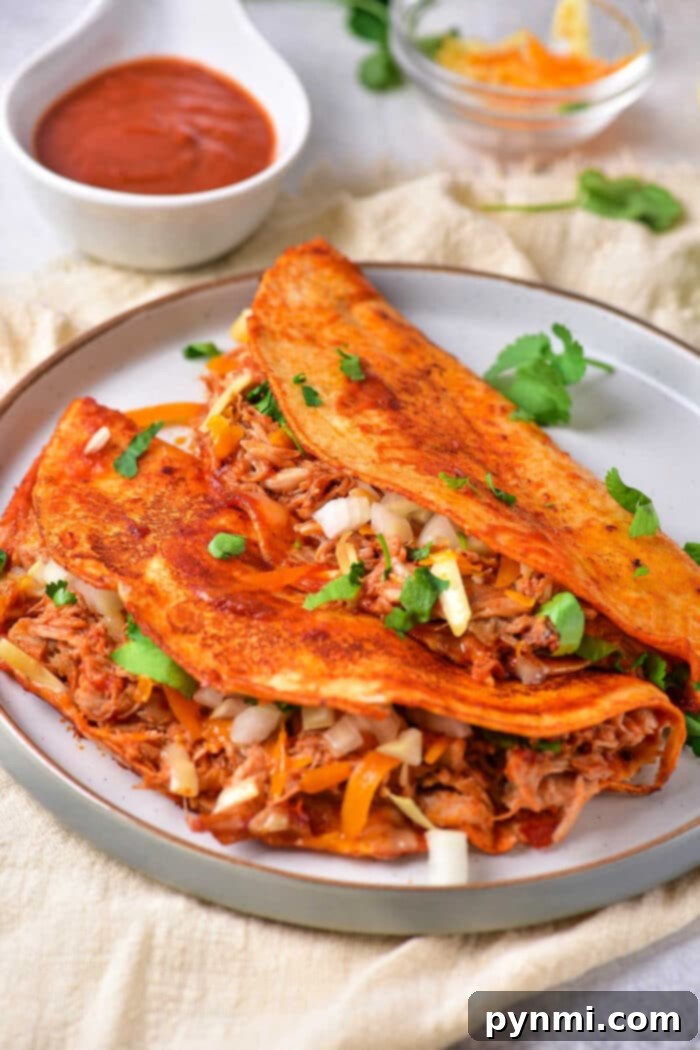 Mouthwatering Chicken Birria Tacos 6 Plated Birria Tacos with Consome