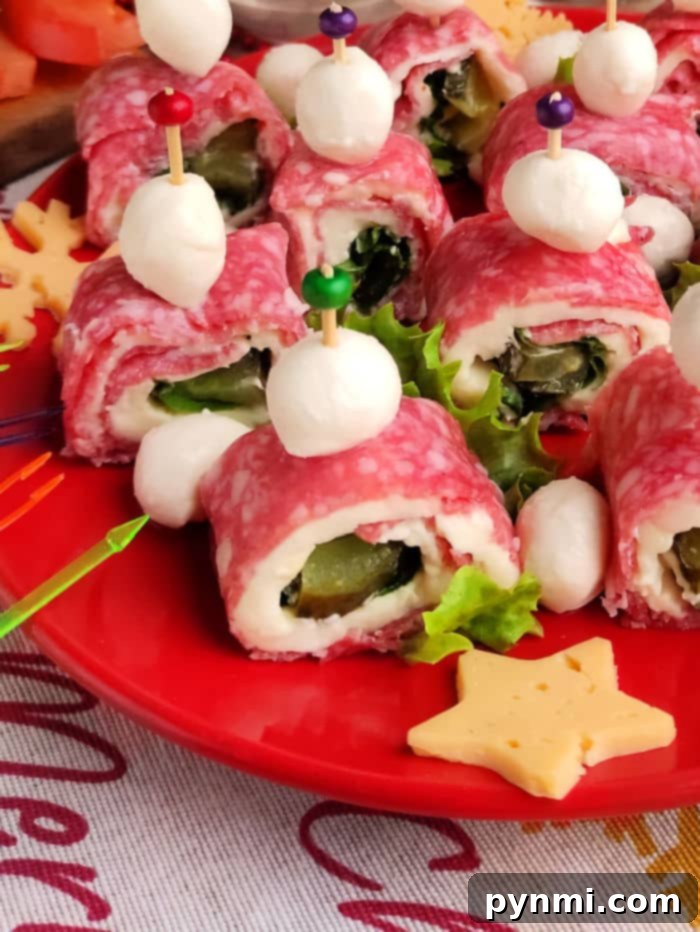 Zesty Salami Pickle Pinwheels 2 Pickle Roll Ups with Cream Cheese and Salami