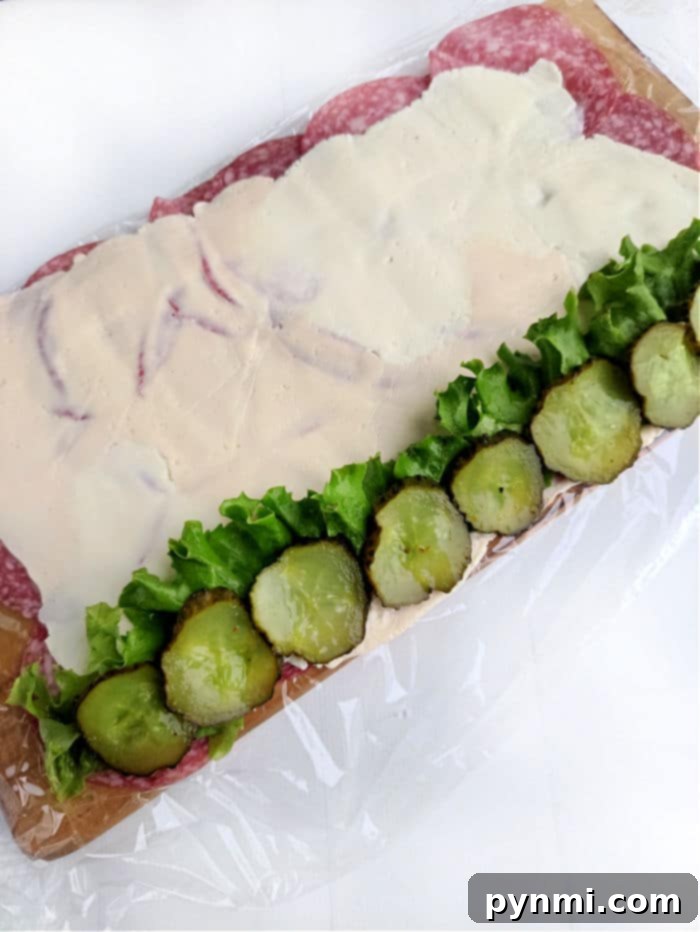 Zesty Salami Pickle Pinwheels 5 Dill Pickle Pinwheels Closeup