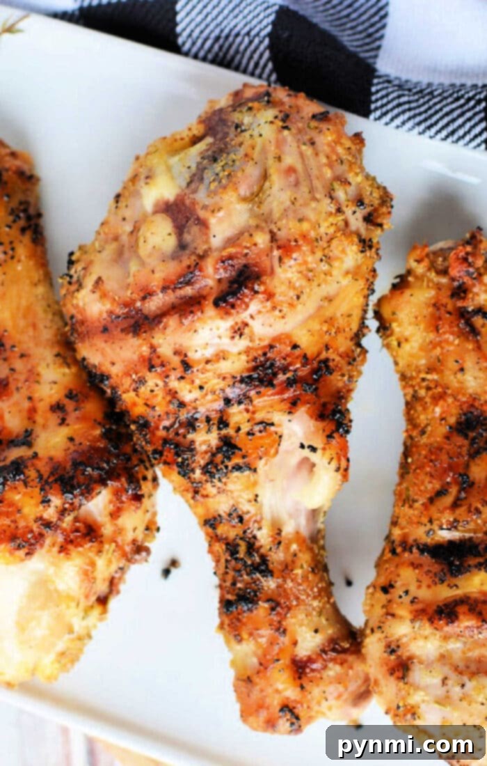 Succulent Grilled Chicken Drumsticks 2 Crispy Grilled Chicken Drumsticks with Dry Rub