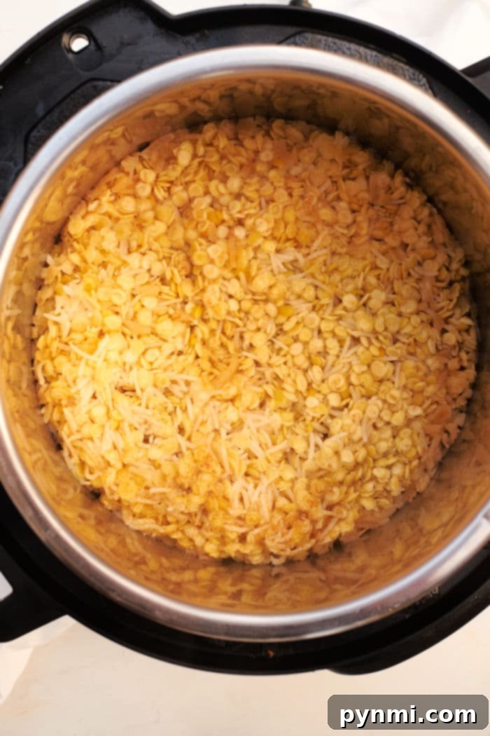 Savory Lentil and Rice Medley 5 A spoonful of fluffy white rice and tender lentils, perfectly mixed, showcasing the ideal texture for this wholesome side dish.