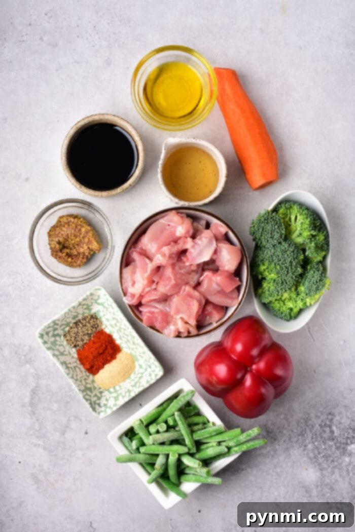 Stir Fry Chicken Marinade - Chicken pieces in a bowl with marinade
