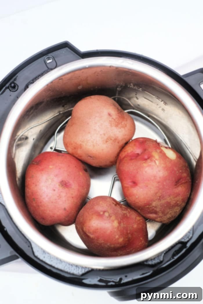 Red Potatoes Instant Pot - closeup of cooked potatoes