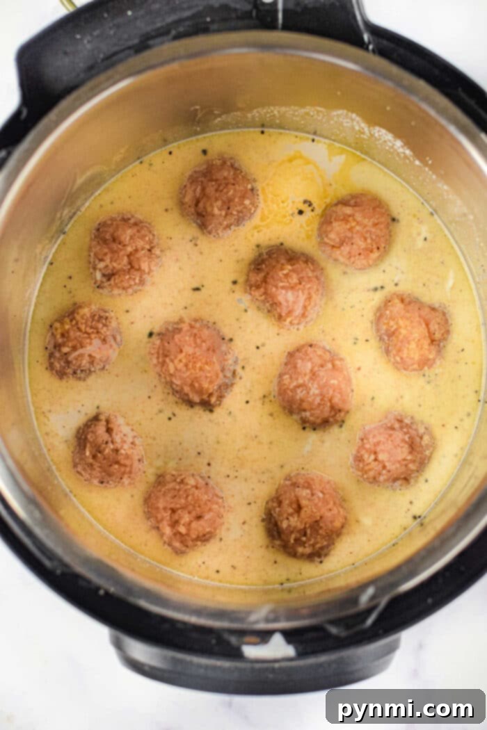 instant pot alfredo meatballs